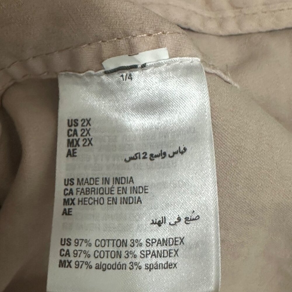 Womens Beige Cargo Utility Jacket 2X 97% Cotton 3% Spandex Hiking Walking - Picture 5 of 8